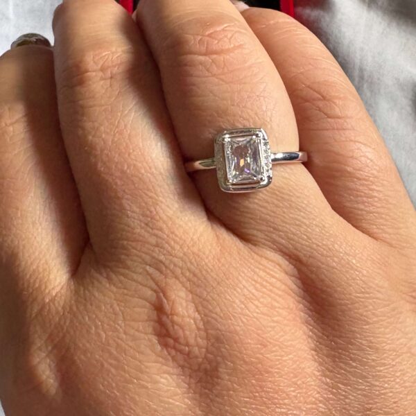 Anillo circon Nº20 plata 925