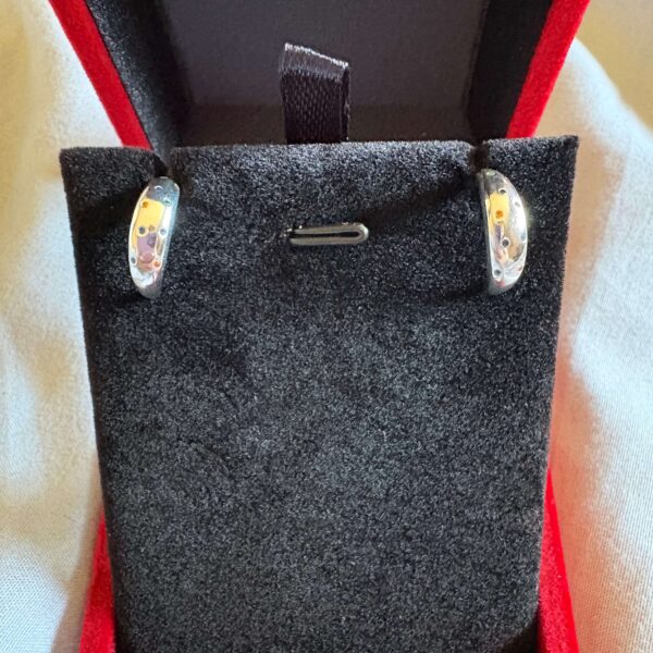 Aros semi argolla circones multicolor plata 925