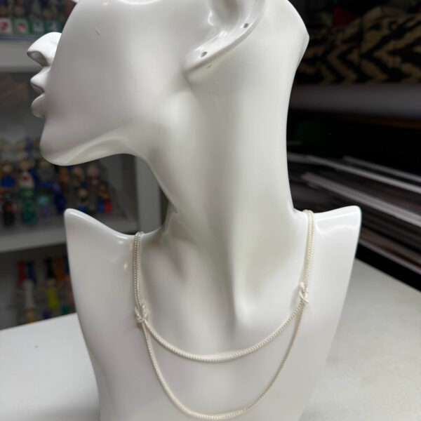 Collar doble cadena nudo rizo plata 925
